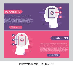 Planning icon concept with human head flat design
