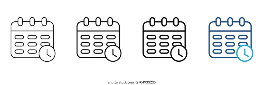 Icono de planificación Diferentes Estilo Esquema Colección Conjunto Ilustración vectorial
