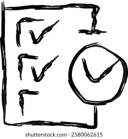 planning icon in Doodle style