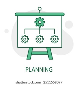 Icono de planificación con trazo editable. Planificación estratégica, planificación de proyectos, planificación comercial, financiera