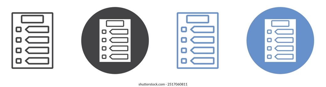 Planning icon flat line symbol set.