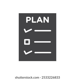 Icono de planificación Conjunto de contorno simple plano