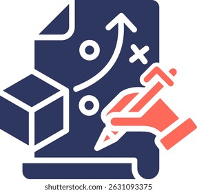 Ilustração do vetor de cor do glifo do ícone de planejamento