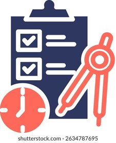 Planning Icon Glyph Color Vector Illustration