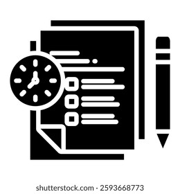 Planning Icon in Glyph Style. Simple Vector Design. Simple Vector Glyph Icon