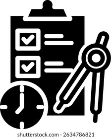 Planen Symbol Glyphe Vektorgrafik