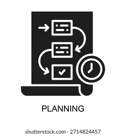 Planning icon glyph vector illustration