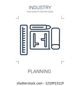 planning icon. high quality line planning icon on white background. from industry collection flat trendy vector planning symbol. use for web and mobile