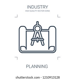 planning icon. high quality line planning icon on white background. from industry collection flat trendy vector planning symbol. use for web and mobile
