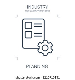 planning icon. high quality line planning icon on white background. from industry collection flat trendy vector planning symbol. use for web and mobile