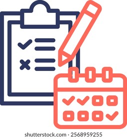 Planning Icon Line Color Vector Illustration