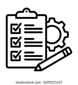 Planning Icon Line Design Vector Illustration