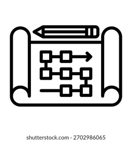 Ilustración vectorial de diseño de línea de icono de planificación