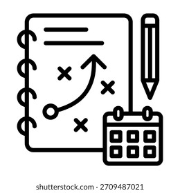 Planning Icon Line Style Vector Illustration