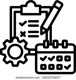Planning Icon Line Vector Illustration
