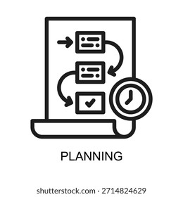 Planning icon line vector illustration