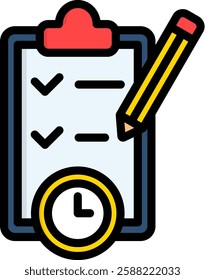 Planning Icon Lineal Color Vector Illustration