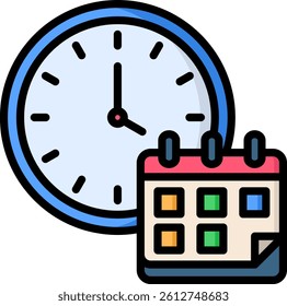 Planning Icon Lineal Color Vector Illustration