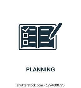 Planning icon. Monochrome simple element from soft skill collection. Creative Planning icon for web design, templates, infographics and more