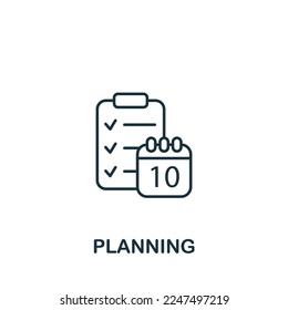 Planning icon. Monochrome simple Project Planning icon for templates, web design and infographics