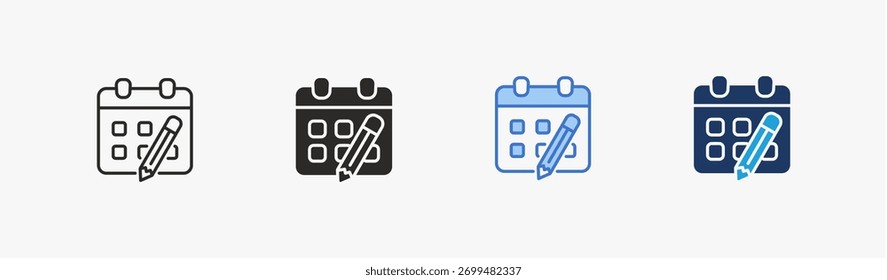 Planning icon multiple style collection
