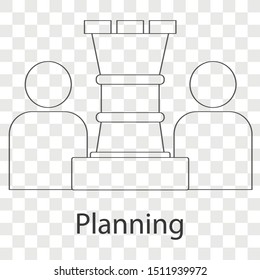 Planning icon on transparency background. Business creative idea concept. Line vector illustration use for your project.