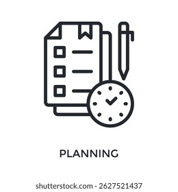 Planning Icon Outline Style. Vector Illustration For Graphic Design