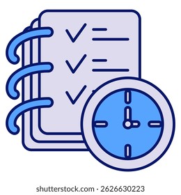 Icono de Planning representado por el símbolo de Planning Estilo azul.