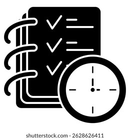 Icono de Planning representado por el símbolo Planning Estilo relleno negro.