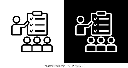 Conjunto de iconos de planificación. Diseño De Línea Limpia Con Versiones Claras Y Oscuras Para Un Uso Versátil.