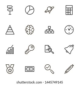 Planning icon set. Collection of high quality black outline logo for web site design and mobile apps. Vector illustration on a white background
