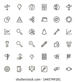 Planning icon set. Collection of high quality black outline logo for web site design and mobile apps. Vector illustration on a white background