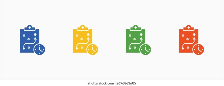 Conjunto de iconos de planificación Color Colección de estilos múltiples