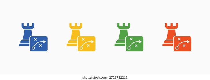 Conjunto de Ícones do Planning Cor Coleção de Vários Estilos