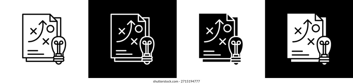 Conjunto de iconos de planificación en línea y estilo de glifo sobre fondo blanco y negro