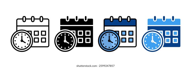Planning Icon Set Multiple Style Collection