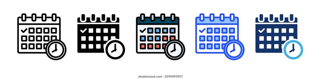 Planning Icon Set With Multiple Style Collection