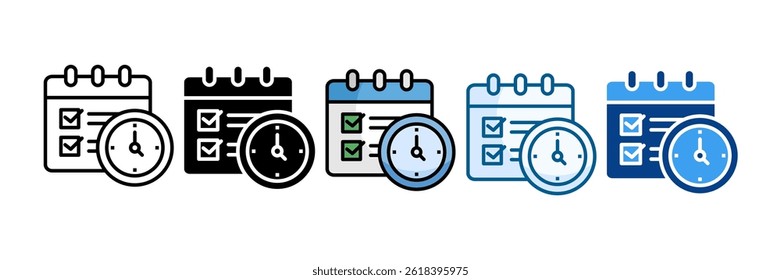 Ícone do Planning Definir Coleção de Vários Estilos