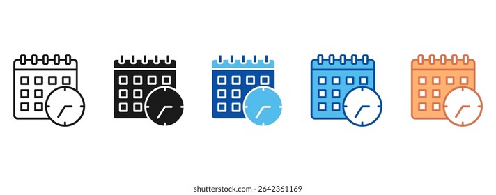 Planning Icon Set Multiple Style Collection