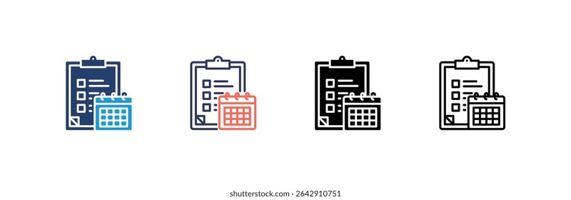 Planning Icon set multiple style collection