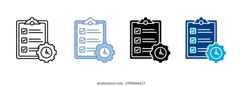 Conjunto de iconos de planificación Colección de estilos múltiples