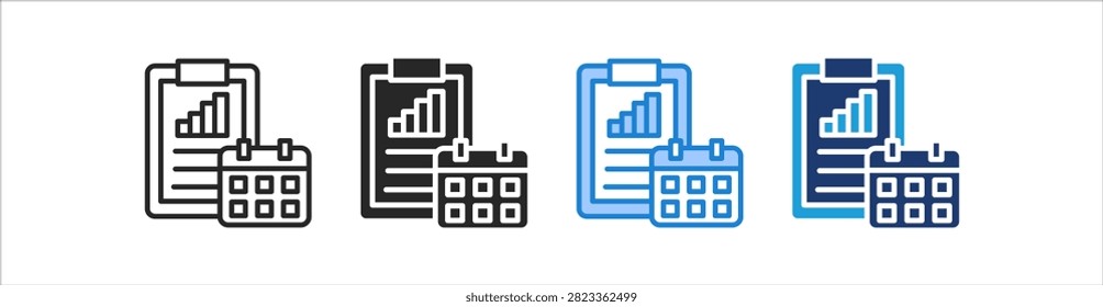 Planning Icon Set Multiple Style Vector Collection