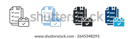 Planning Icon Set Multiple Style. Designed In Outline, Blue, Glyph, Dual Tone