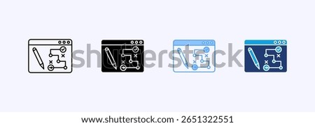Planning Icon Set Multiple Style Collection
