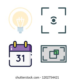 planning icon set. vector set about calendar, focus and idea icons set.