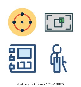 planning icon set. vector set about retirement, agenda, target and focus icons set.