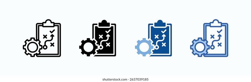 Planning Icon Sheet Multiple Style Collection Isolated Vector