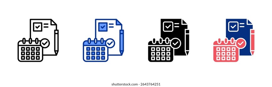 Coleção de vários estilos da folha de ícone do Planning