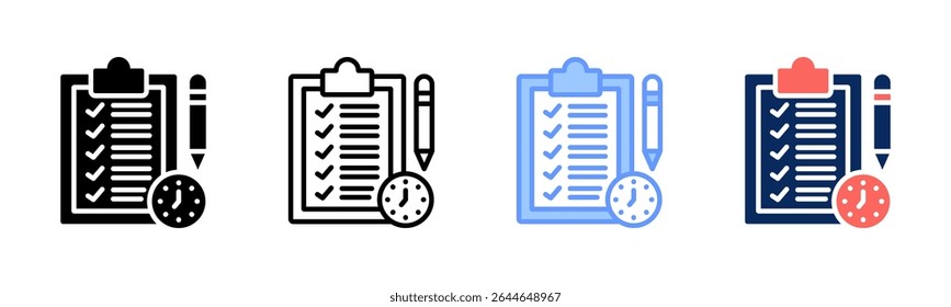 Planning icon sheet multiple style collection