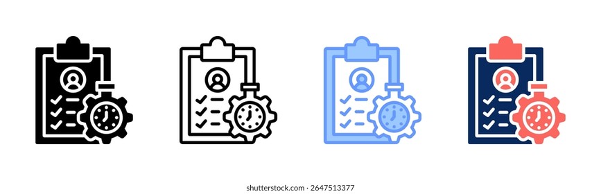Planning icon sheet multiple style collection